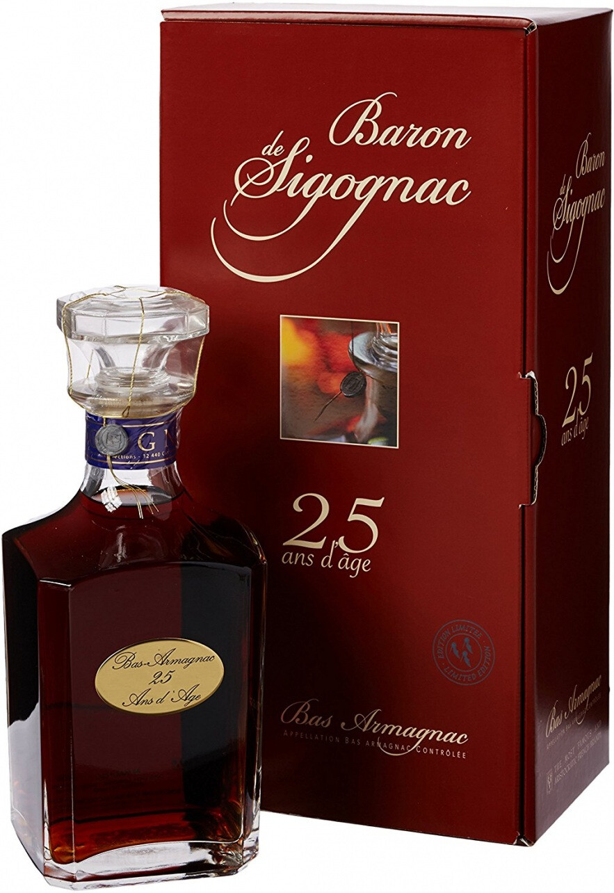 Арманьяк Baron de Sigognac Carafe 25 Ans d'age Bordeneuve